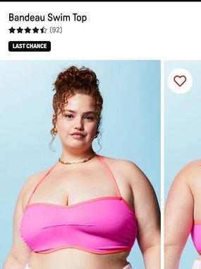 Fabletics Pink Bandeau Swim Top